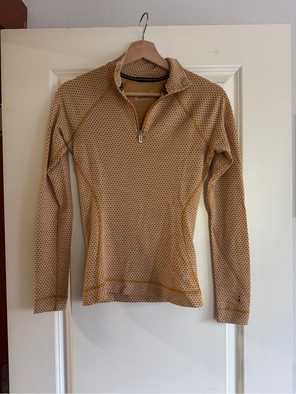 Smartwool Women’s 1/4 Zip 100% Merino Wool Baselayer - Golden Honeycomb